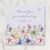 Étiquettes Cadeau Anniversaire du papillon pourpre (Dos)