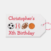 Étiquettes-cadeau Anniversaire du sport (Devant (Horizontal))