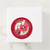 Étiquettes Cadeau Anniversaire Favoriser Les Papes Rouges Cercle Flo (En situation)