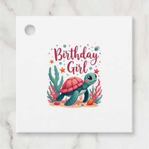 Étiquettes Cadeau Anniversaire Fille Tortue de mer Thème Anniversair