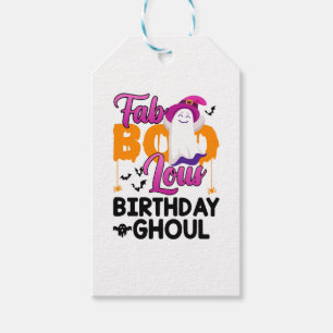 Étiquettes-cadeau Anniversaire Ghoul Halloween Filles Filles Fab Boo