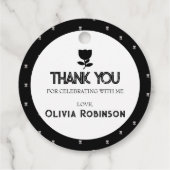 Étiquettes Cadeau Anniversaire gothique noir et blanc (Dos)