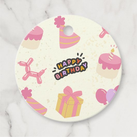 Étiquettes Cadeau anniversaire heureux (Devant)