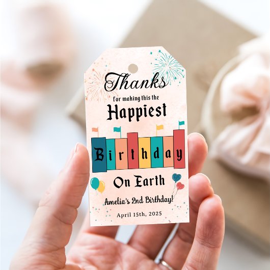 Étiquettes-cadeau Anniversaire magique Fille moderne fête d'annivers