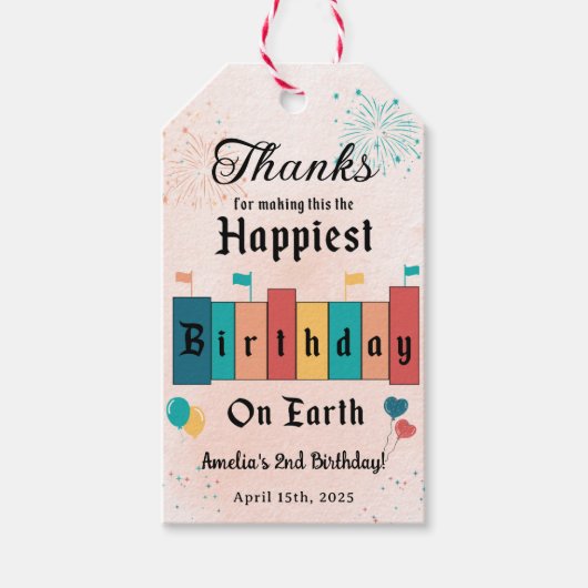 Étiquettes-cadeau Anniversaire magique Fille moderne fête d'annivers (Devant)