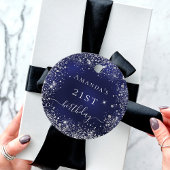 Étiquettes Cadeau Anniversaire marine bleu argent merci