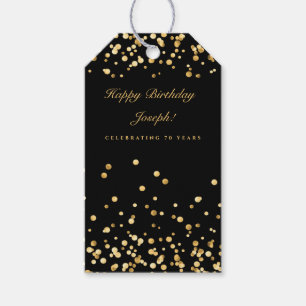 Étiquettes-cadeau Anniversaire Noir Et Or