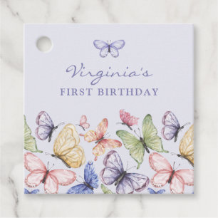 Étiquettes Cadeau Anniversaire Papillon Violet