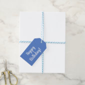 Étiquettes-cadeau Anniversaire Pastel Blue White Typographie (With Twine)