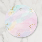 Étiquettes Cadeau Anniversaire Pastel Rainbow Pink Gold (Dos)