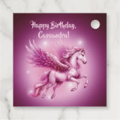 Étiquettes Cadeau Anniversaire Pink Pegasus Design Imaginaire (Dos)