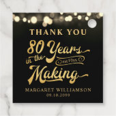 Étiquettes Cadeau Anniversaire rétrograde 80 ans dans la fabrication (Dos)