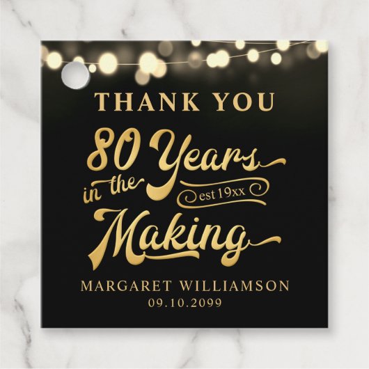 Étiquettes Cadeau Anniversaire rétrograde 80 ans dans la fabrication (Devant)