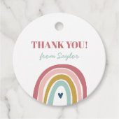 Étiquettes Cadeau Anniversaire rose arc-en-ciel du mignon Boho (Devant)
