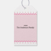 Étiquettes-cadeau Anniversaire rose floral (Dos)