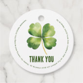 Étiquettes Cadeau Anniversaire Saint Patrick's Day Merci (Devant)