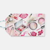 Étiquettes-cadeau Anniversaire spa beauté et maquillage (Dos Horizontal)