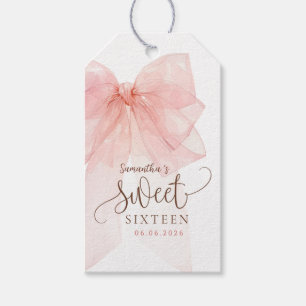 Étiquettes-cadeau Anniversaire Sweet 16 Ruban Rose