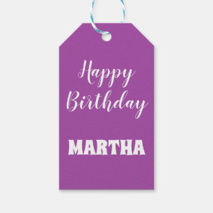 Étiquettes-cadeau Anniversaire violet et blanc