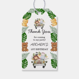 Étiquettes-cadeau Anniversaire Wild One Jungle Safari