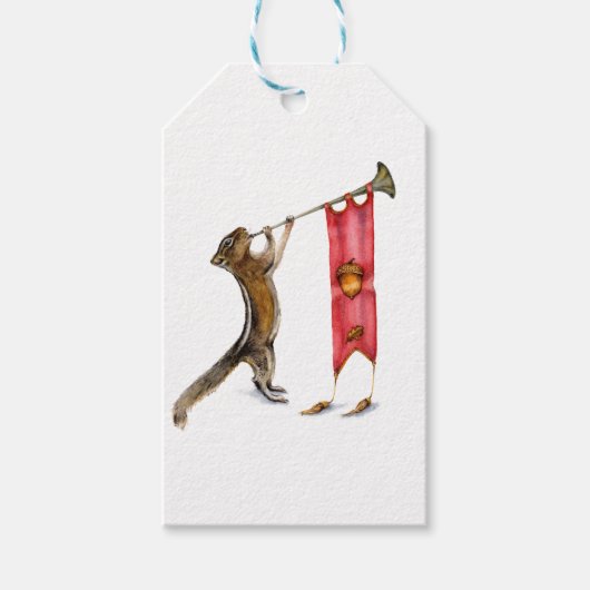 Étiquettes-cadeau Annonceur de Cute Chipmunk (Devant)