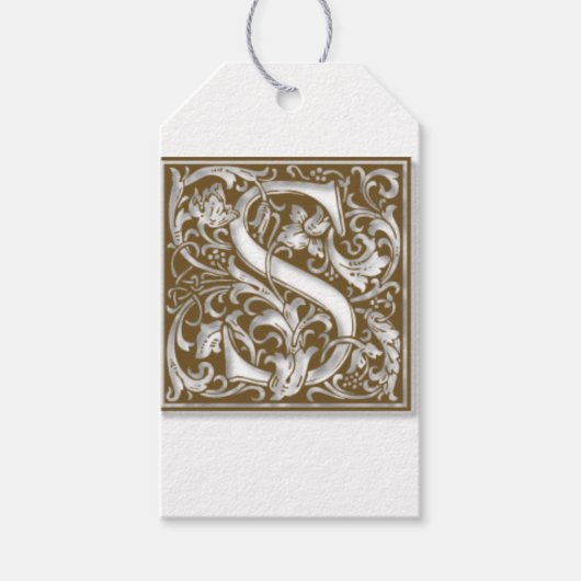 Étiquettes-cadeau Antique S Monogramme (Devant)