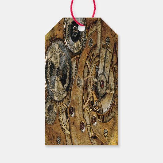 Étiquettes-cadeau Antiquité Cuivre Steampunk (Dos)