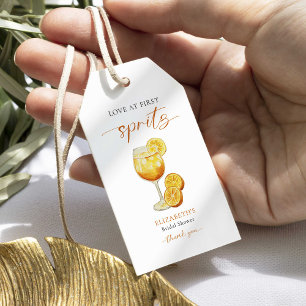 Étiquettes-cadeau Aperol Amour au Premier Spritz Orange Enterrement