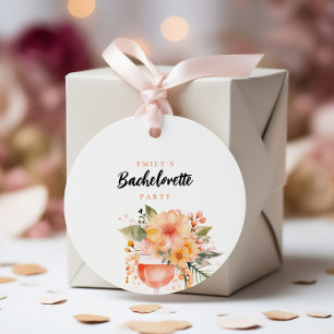 Étiquettes Cadeau Aperol Spritz Floral EVJF Fête de Bachelorette