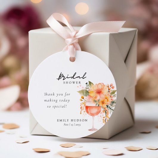 Étiquettes Cadeau Aperol Spritz Floral Mariage de Rêve