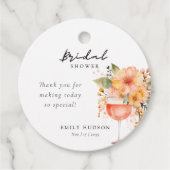 Étiquettes Cadeau Aperol Spritz Floral Réception de Mariage (Devant)