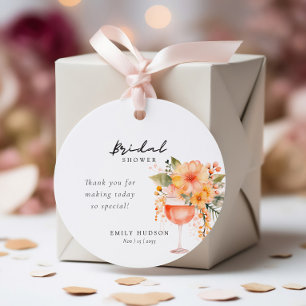 Étiquettes Cadeau Aperol Spritz Floral Réception de Mariage