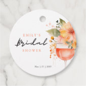 Étiquettes Cadeau Aperol Spritz Floral Réception de Mariage (Devant)