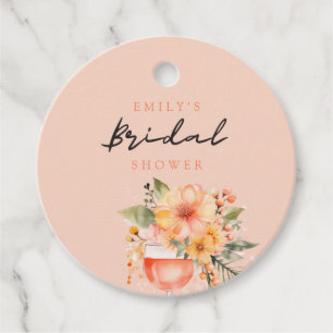 Étiquettes Cadeau Aperol Spritz Floral Shower de Mariée