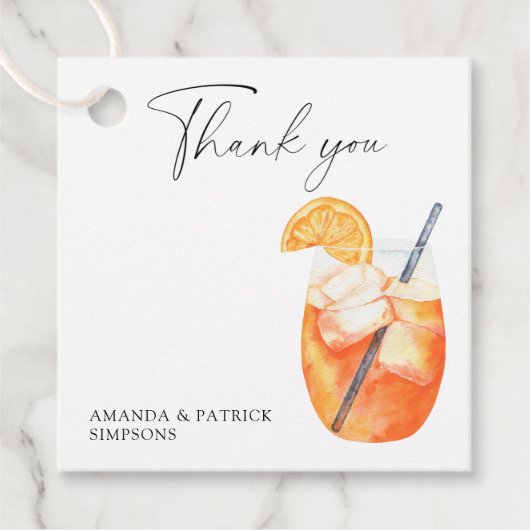 Étiquettes Cadeau Aperol Spritz - Merci Mariage (Devant)