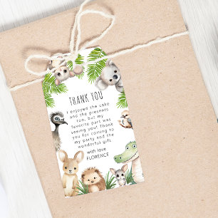 Étiquettes-cadeau Appel de tous les animaux de fête   Fête d'anniver