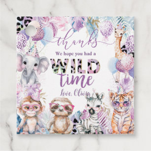 Étiquettes Cadeau Appeler tous les animaux de fête Jungle Safari Ann
