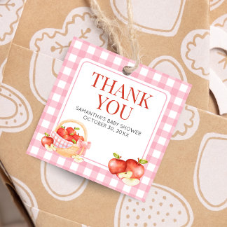 Étiquettes Cadeau Apple de notre Carré de Baby shower oeil