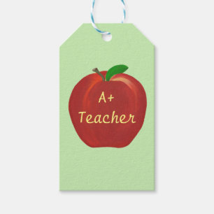 Étiquettes-cadeau Apple rouge peignant A+ Chèques-cadeau de