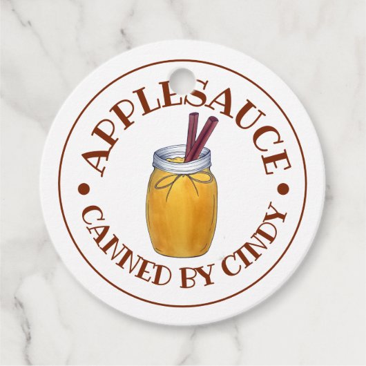 Étiquettes Cadeau Applesauce Maison Canning Canning Par (Devant)