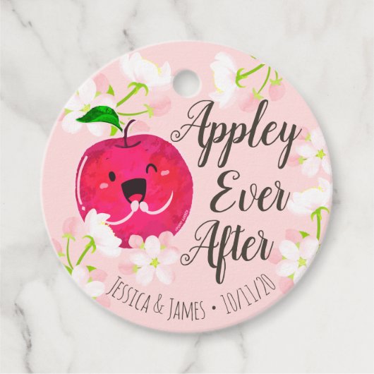 Étiquettes Cadeau Appley Ever After - Apple Pun (Devant)