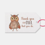Étiquettes-cadeau Appréciation de l'enseignant Chouette Merci (Devant (Horizontal))