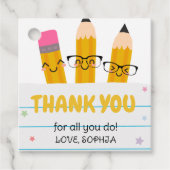 Étiquettes Cadeau Appréciation de l'enseignant crayon de l'école Mer (Devant)