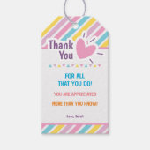 Étiquettes-cadeau Appréciation de l'enseignant de Merci personnalisé (Devant)