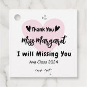 Étiquettes Cadeau Appréciation de l'enseignant Merci École sur mesur (Devant)