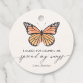 Étiquettes Cadeau Appréciation de l'enseignant papillon (Devant)