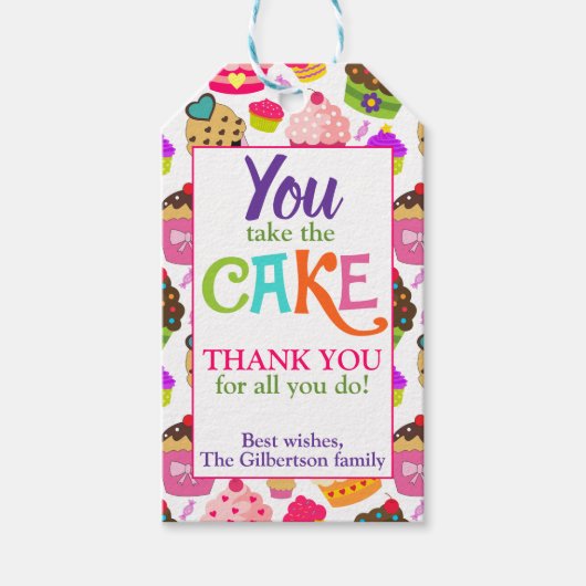 Étiquettes-cadeau Appréciation De L'Enseignant Vous Prenez Le Gâteau (Devant)