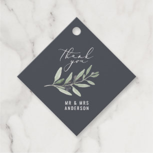 Étiquettes Cadeau Appréciation de mariage botanique d'olive aquarell