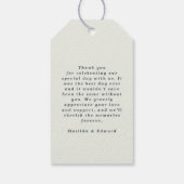 Étiquettes-cadeau Appréciation de mariage botanique d'olive aquarell (Dos)