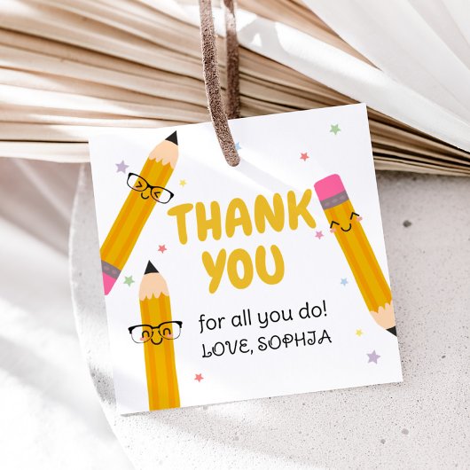 Étiquettes Cadeau Appréciation des enseignants de l'école Carré de M